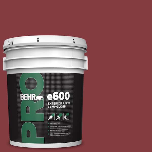 BEHR PRO 5 gal. #M140-7 Dark Crimson Semi-Gloss Acrylic Exterior Paint
