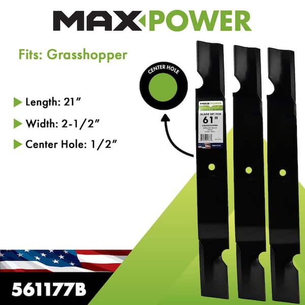 MaxPower 561177B 3-Blade Set for 61 in. Grasshopper Mowers