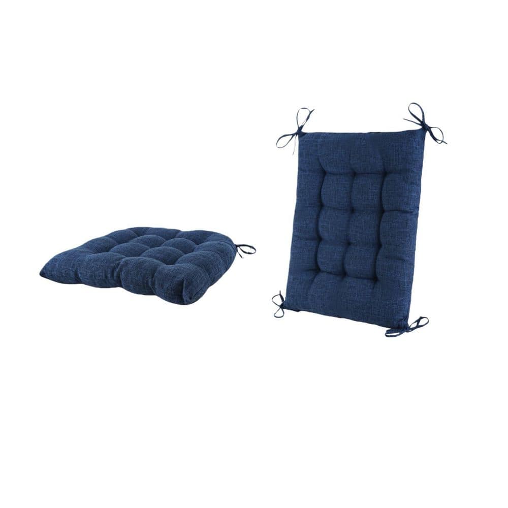 Blue Rectangular Outdoor Glider Cushion, Extra Large Rocking Chair Cushion Thick Linen Chair Pads Back and Seat Cushion price history on PriceWatchPro