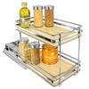 Portaspezie Estraibile Lynk Professional Élite, 10,6 Cm, 2 Ripiani In Legno E Cromo, Scorrevole