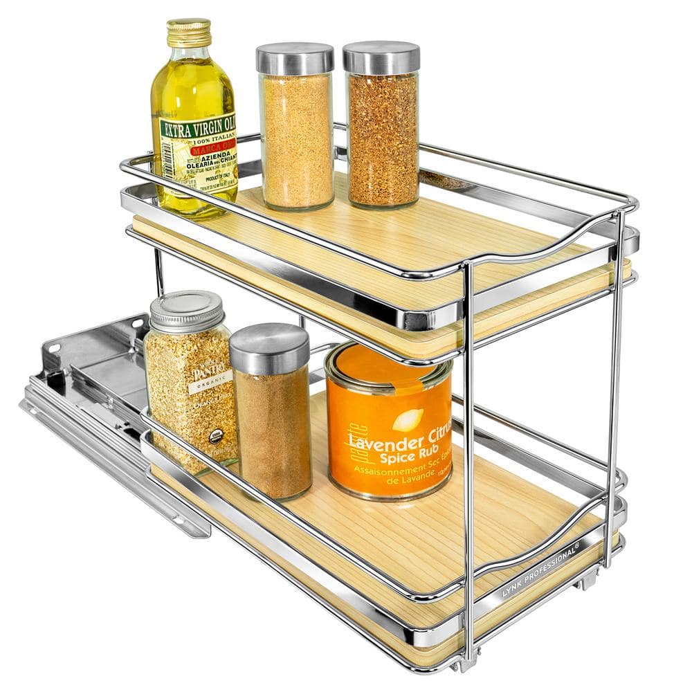 Lynk Professional 4.3-in W x 8.5-in H 2-Tier Cabinet-mount Metal Pull-out  Spice Rack in the Cabinet Organizers department at