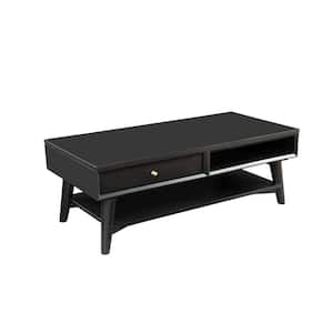 Flynn 48 in. Rectangle Wood Top Black Coffee Table