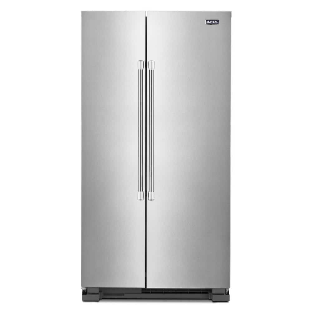 Maytag 36 in. 24.9 cu. ft. Side by Side Refrigerator in Fingerprint  Resistant Stainless Steel MSS25N4MKZ - The Home Depot