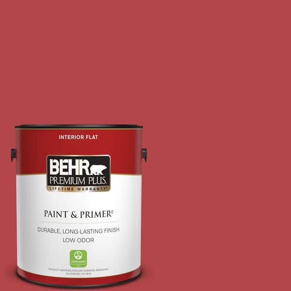 BEHR PREMIUM PLUS 1 gal. Home Decorators Collection #HDC-SM14-10 Intrigue Red Flat Low Odor Interior Paint & Primer