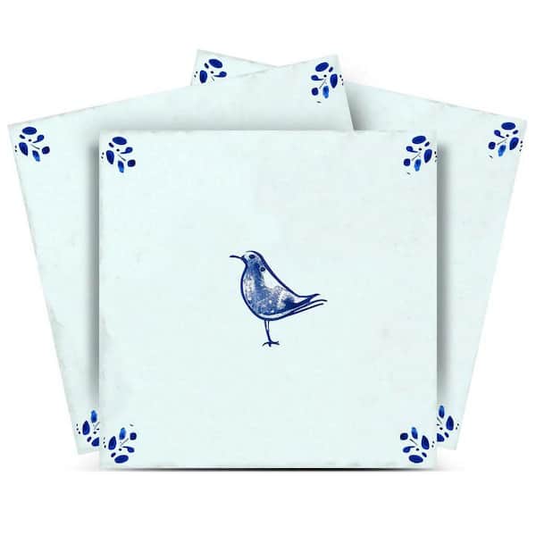 Blue D61 4 in. x 4 in. Vinyl Peel and Stick Tile (24 Tiles, 2.67 sq. ft. /Pack)