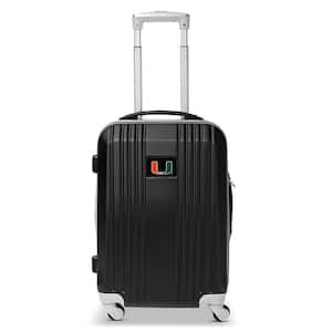 NCAA Miami 21 in. Black Hardcase 2-Tone Luggage Carry-On Spinner Suitcase