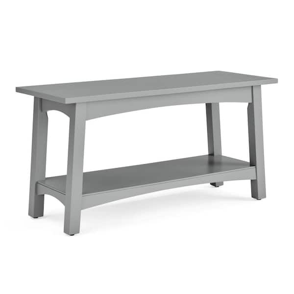 Alaterre Furniture Craftsbury 36 in. Wood Entryway Bench with Storage Shelf, Dove Gray Accent Bench for Entryway, Hallway or Living Room