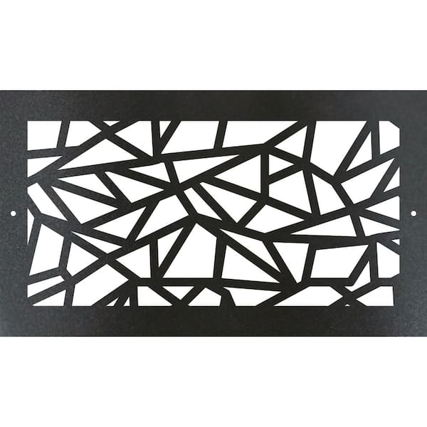 Metal Screw-In Floor Register. Duct Opening 4x12 (Overall 6x14) - Triangles Design