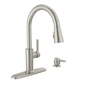 Emery Single-Handle Pull-Down Sprayer Kitchen Faucet with ShieldSpray and Soap Dispenser in SpotShield Stainless Steel