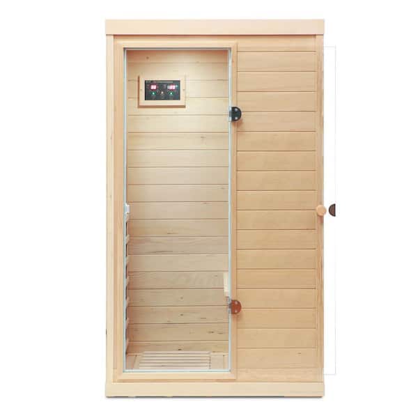 1-Person Sauna with LCD Display, Key Control, Bluetooth and LED Reading Lights