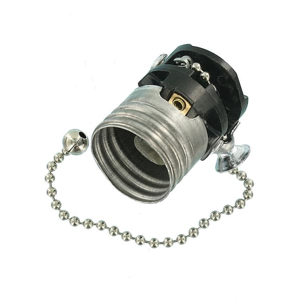 Leviton Brand interior standard base E26 base pull chain socket with 5 inch  chain — The Lamp Shop In Troy