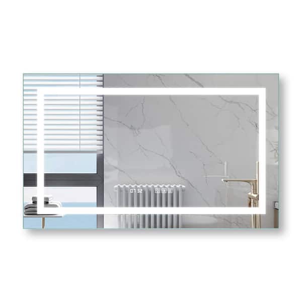 Unbranded 40 in. W x 24 in. H Large Rectangular Frameless Anti-Fog Ceiling Wall Bathroom Vanity Mirror in Anthracite