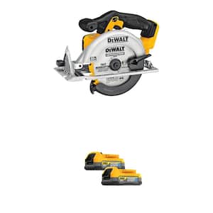 20V MAX Lithium-Ion Cordless 6.5 in. Sidewinder Style Circular Saw with (2) 1.7 Ah 20V MAX POWERSTACK Compact Batteries