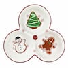 Bandeja Ovalada Winterfest Euro Ceramica - Loza Multicolor, Diseño Festivo, Manualmente Estampada