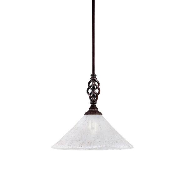 Unbranded Bridgewater 100 W 1-Light Dark Granite Standard Mini Pendant Light with Glass Shade