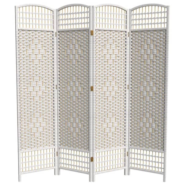 5.5 ft. White 4-Panel Room Divider