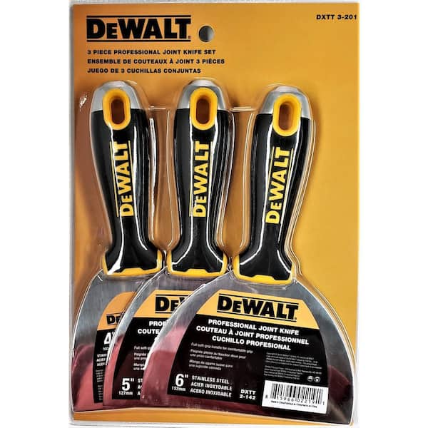 DEWALT 4 in., 5 in., and 6 in. Stainless Steel Joint Knives (3-Pack)