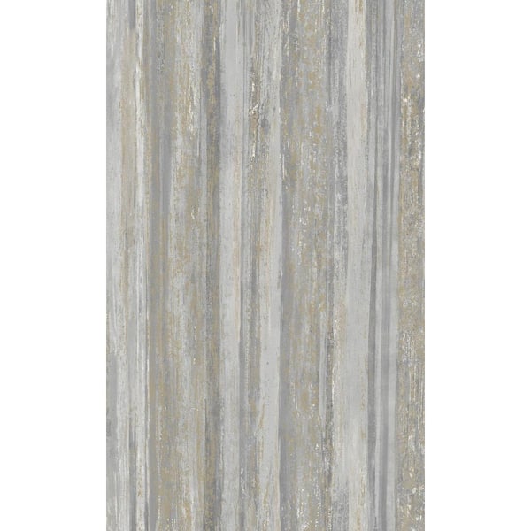 Walls Republic Grey Distressed Metallic Tree-Bark Like Earthy Wallpaper Non-Woven Material Non-Pasted Covered 57 sq. ft. Double Roll