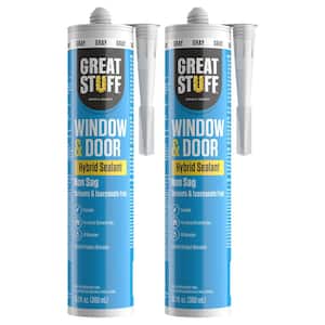 Window and Door 10.1 fl. oz. Gray Hybrid Polymer Sealant Caulk (2-Pack)