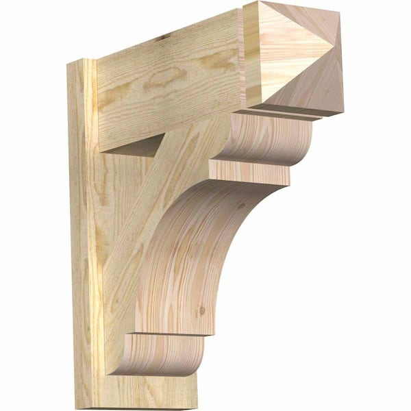 Ekena Millwork 8 in. x 22 in. x 22 in. Olympic Arts and Crafts Rough Sawn Douglas Fir Outlooker