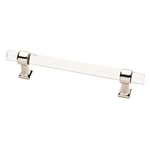 Acrylic Bar 5-1/16 in. (128 mm) Polished Nickel and Clear Cabinet Drawer Pull