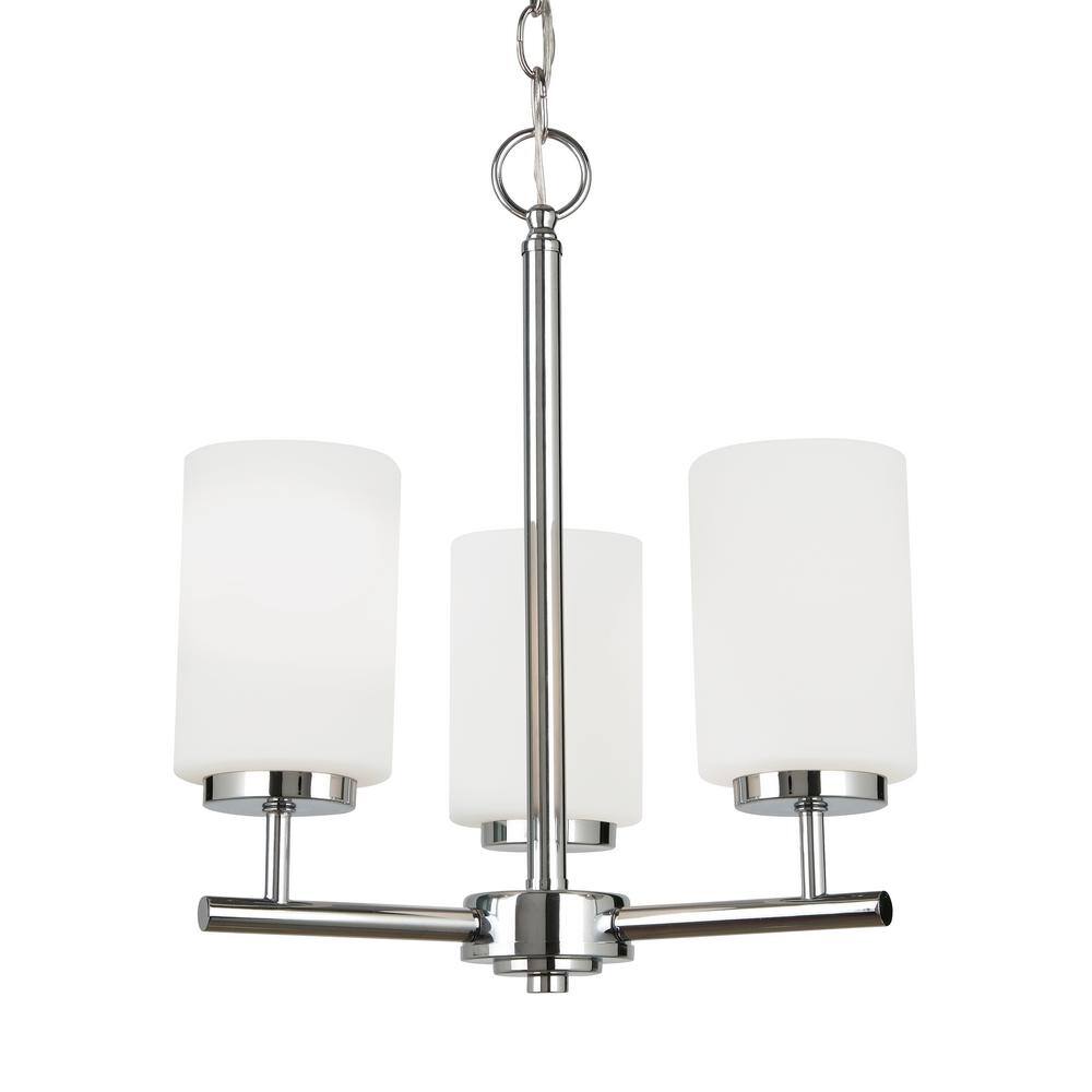 Sea Gull Lighting Oslo 3Light Chrome Chandelier with LED Bulbs 31160EN305 The Home Depot