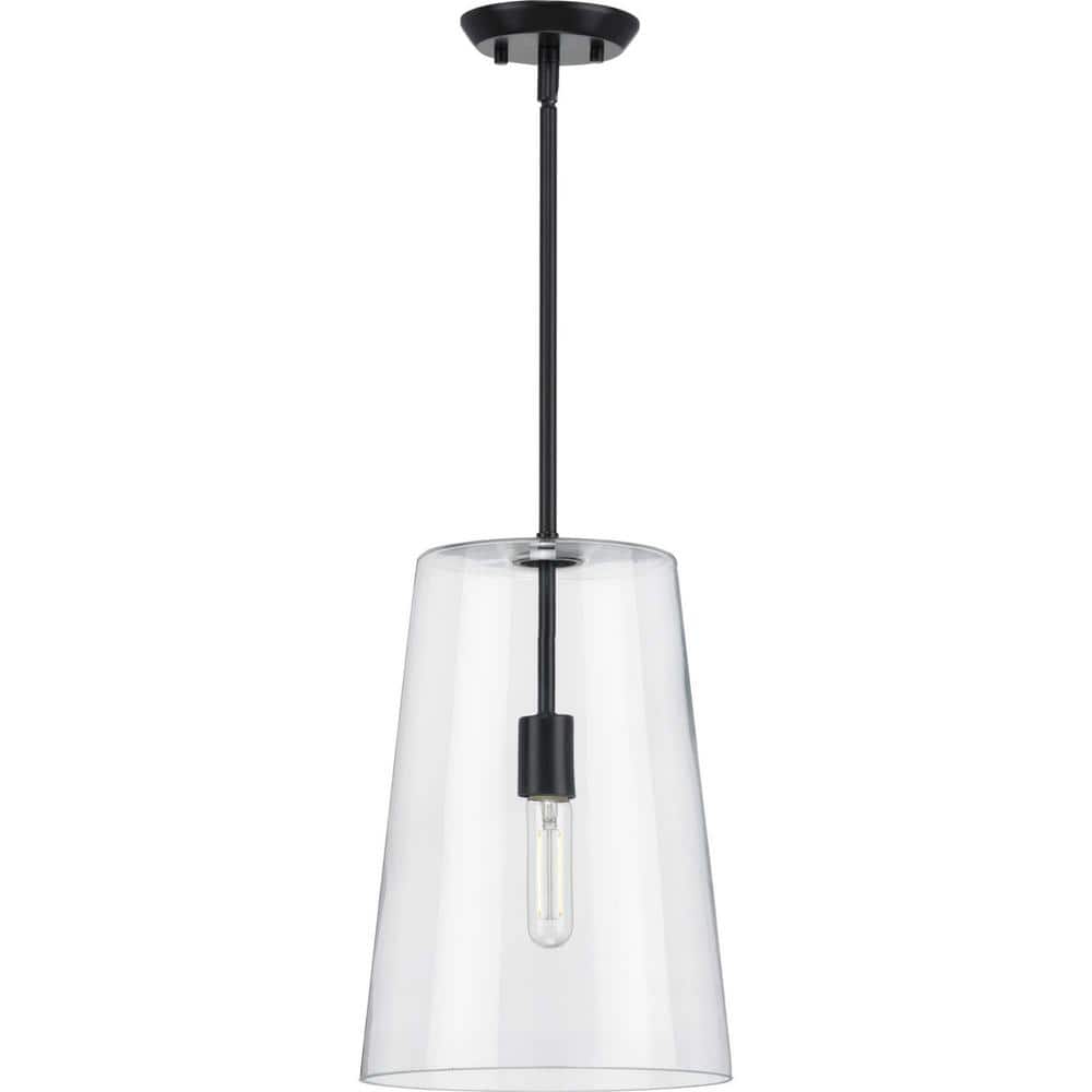 Clarion 10.5'' Matte Black and Brushed Nickel Modern Pendant Light