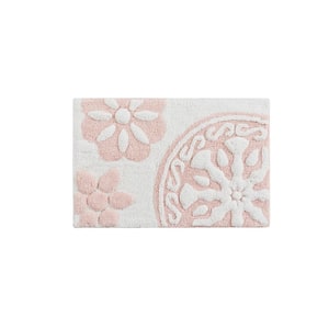 Marrakesh 20 in. x 30 in. Pink Medallion Tufted Cotton Rectangle Bath Rug