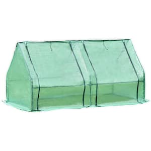 6 ft. W x 3 ft. D x 3 ft. H Portable Mini Greenhouse Kit with 2 Roll-up Zipper Doors, Green