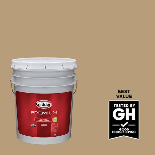 Glidden Premium 5-gal. Earthy Ocher PPG1086-5 Flat Interior Latex