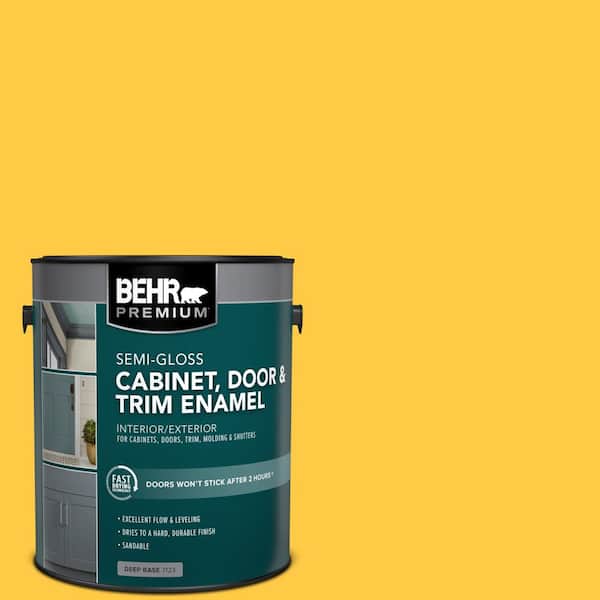 1 gal. #P290-6 English Daisy Semi-Gloss Enamel Interior/Exterior Cabinet, Door & Trim Paint