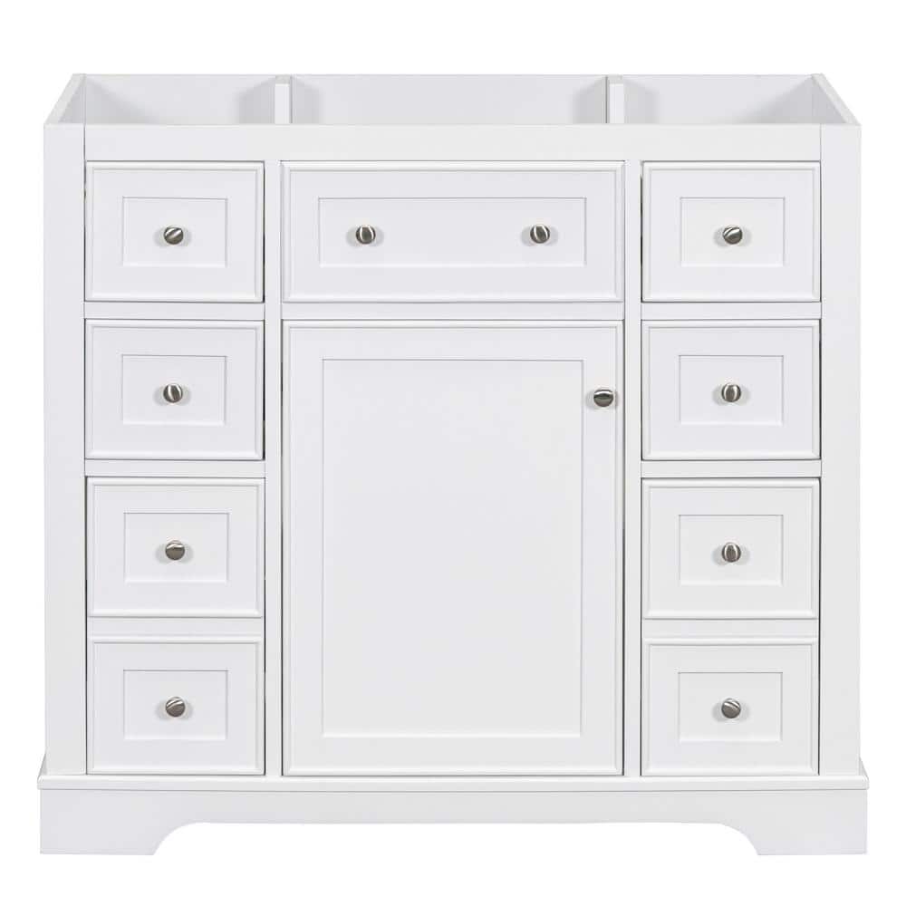 36 in. W x 18 in. D x 33 in. H Bath Vanity Cabinet without Top in White wit