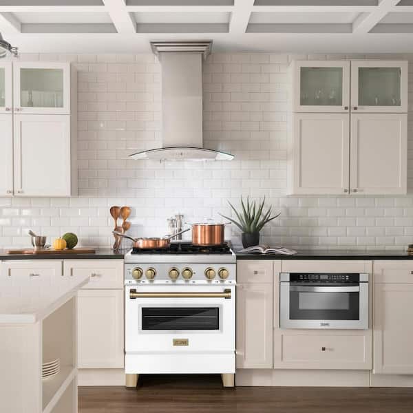 Autograph Edition 48 in. 7 Burner Double Oven Dual Fuel Range in Stainless Steel, White Matte and Matte Black