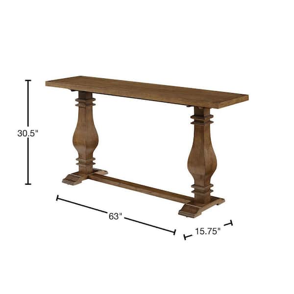 Eldridge 63 in. Haze Brown Standard Rectangle Wood Console Table