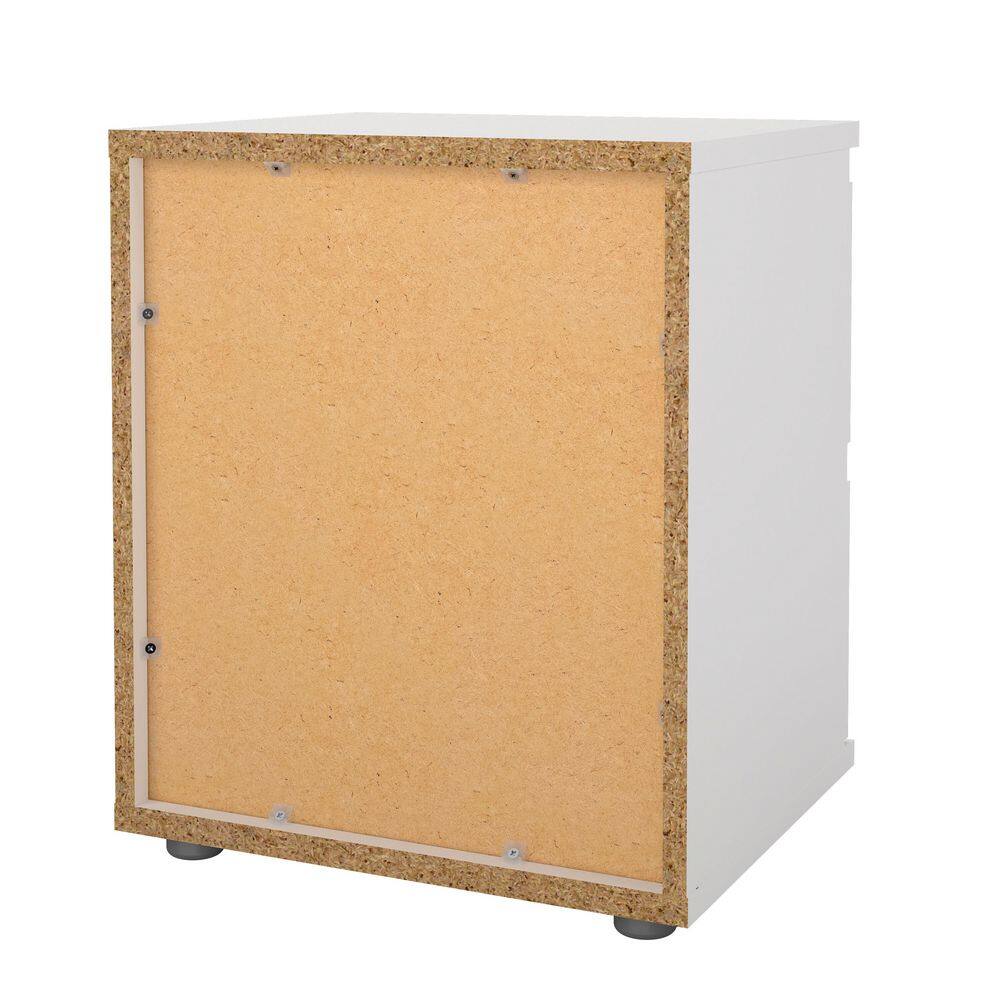 Aurora White 2-Drawer Engineered Wood Nightstand