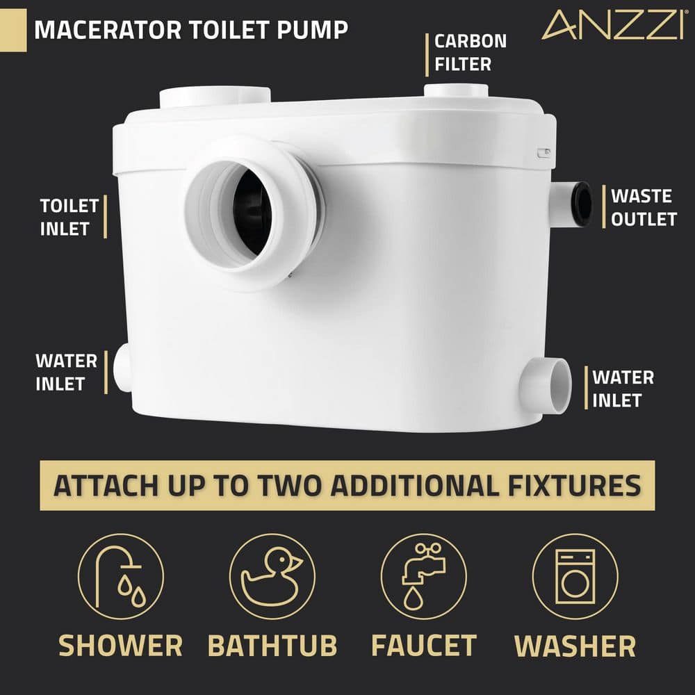 White 0.8-HP Macerator Effluent Pump with High Capacity
