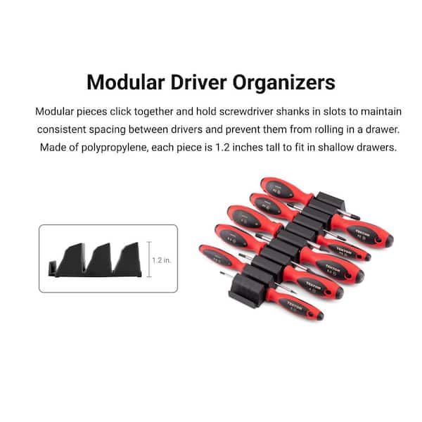 TEKTON Phillips and Slotted Screwdriver Set with Black Modular
