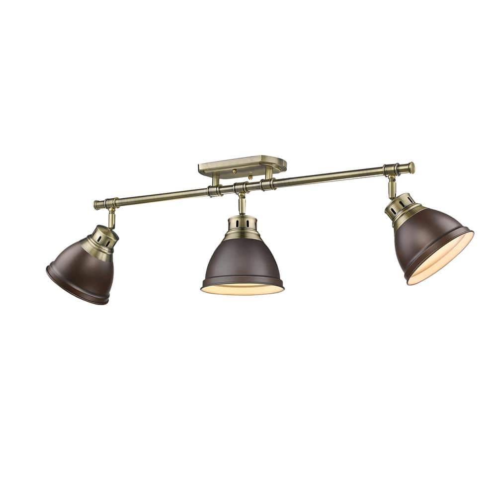 Duncan AB 3-Light Aged Brass Semi-Flush Mount Light price history on PriceWatchPro