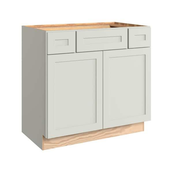 Thornton 36 in. W x 21 in. D x 34.5 in. H Assembled Plywood Shaker Bath Sink Base Kitchen Cabinet in Moonshine