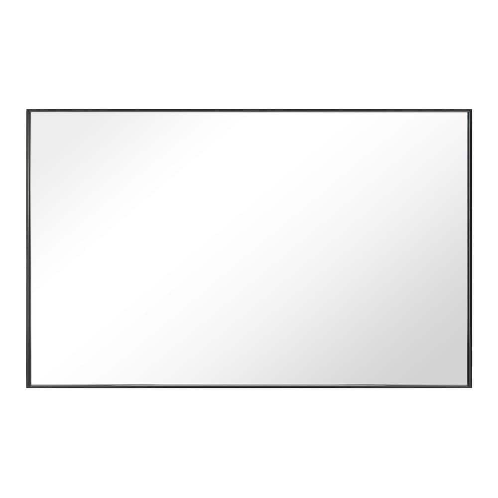 Modern Black Aluminum Framed Rectangular Bathroom Vanity Mirror