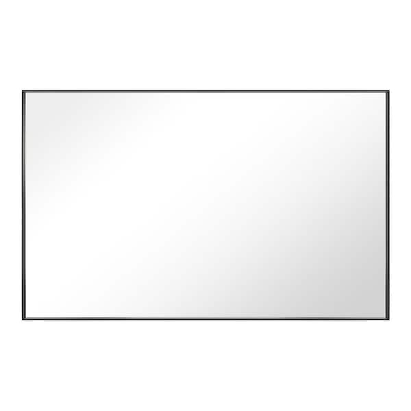 GETLEDEL 40 in. W x 24 in. H Modern Medium Rectangular Aluminum Framed Wall Mounted Bathroom Vanity Mirror in Black