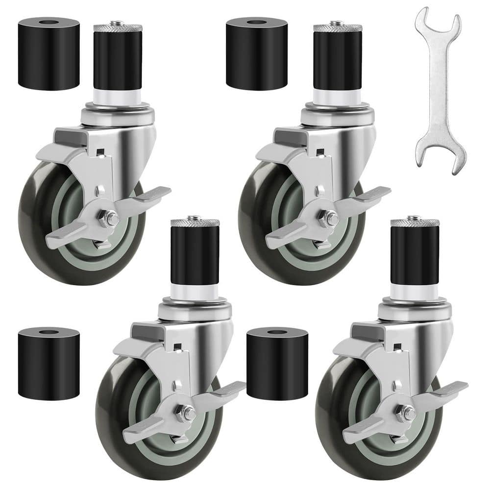 4 Pack Swivel 4 in. Prep Table Expanding Stem Caster Wheels Industrial Grade No Marking 300 lb Load Capacity price history on PriceWatchPro