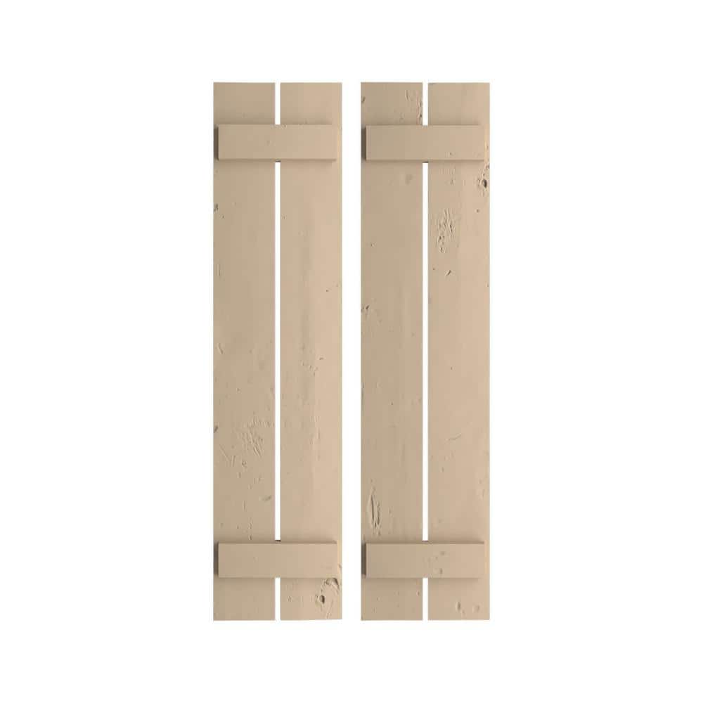 11.5 in. x 44 in. Timberthane Polyurethane 2-Board Spaced Board-n-Batten Knotty Pine Faux Wood Shutters Pair price history on PriceWatchPro