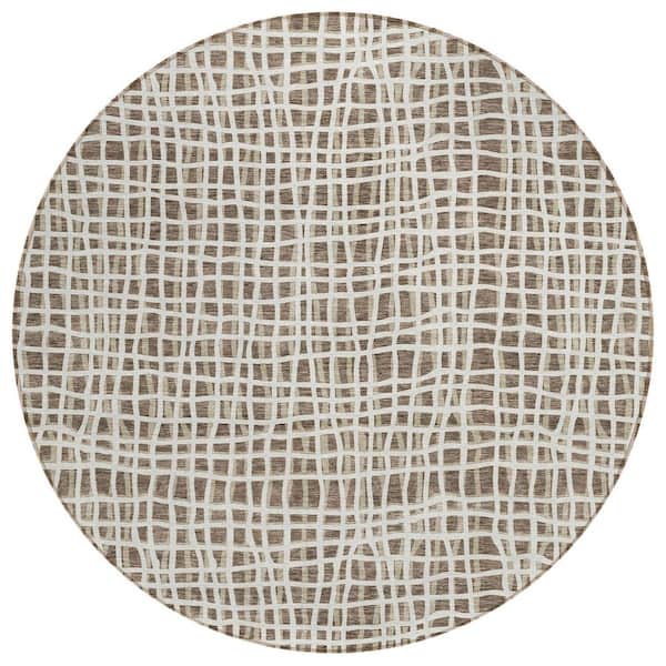 Addison Rugs Chantille Machine Washable Indoor/Outdoor Abstract ACN729 Brown 8 ft. x 8 ft. Area Rug