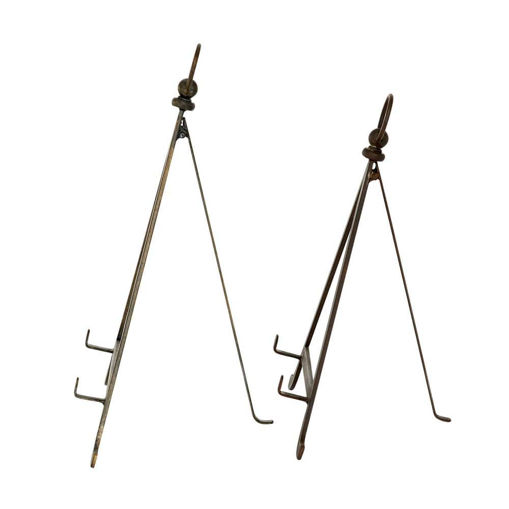 Bronze Metal Easel Set with Foldable Stand, 2-Piece