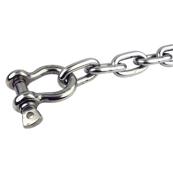 Seachoice 5/16 in. x ft. Anchor Lead Chain in Stainless Steel 44143 The  Home Depot