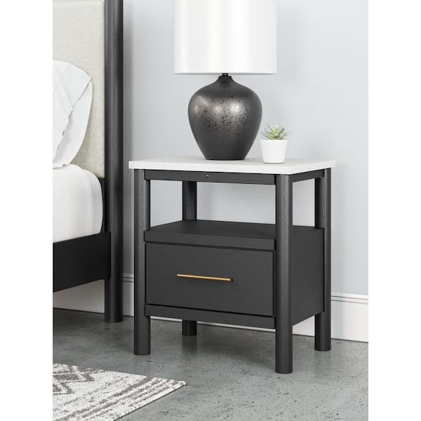 Signature Design By Ashley Cadmori Black 1 Drawer 24 in. W