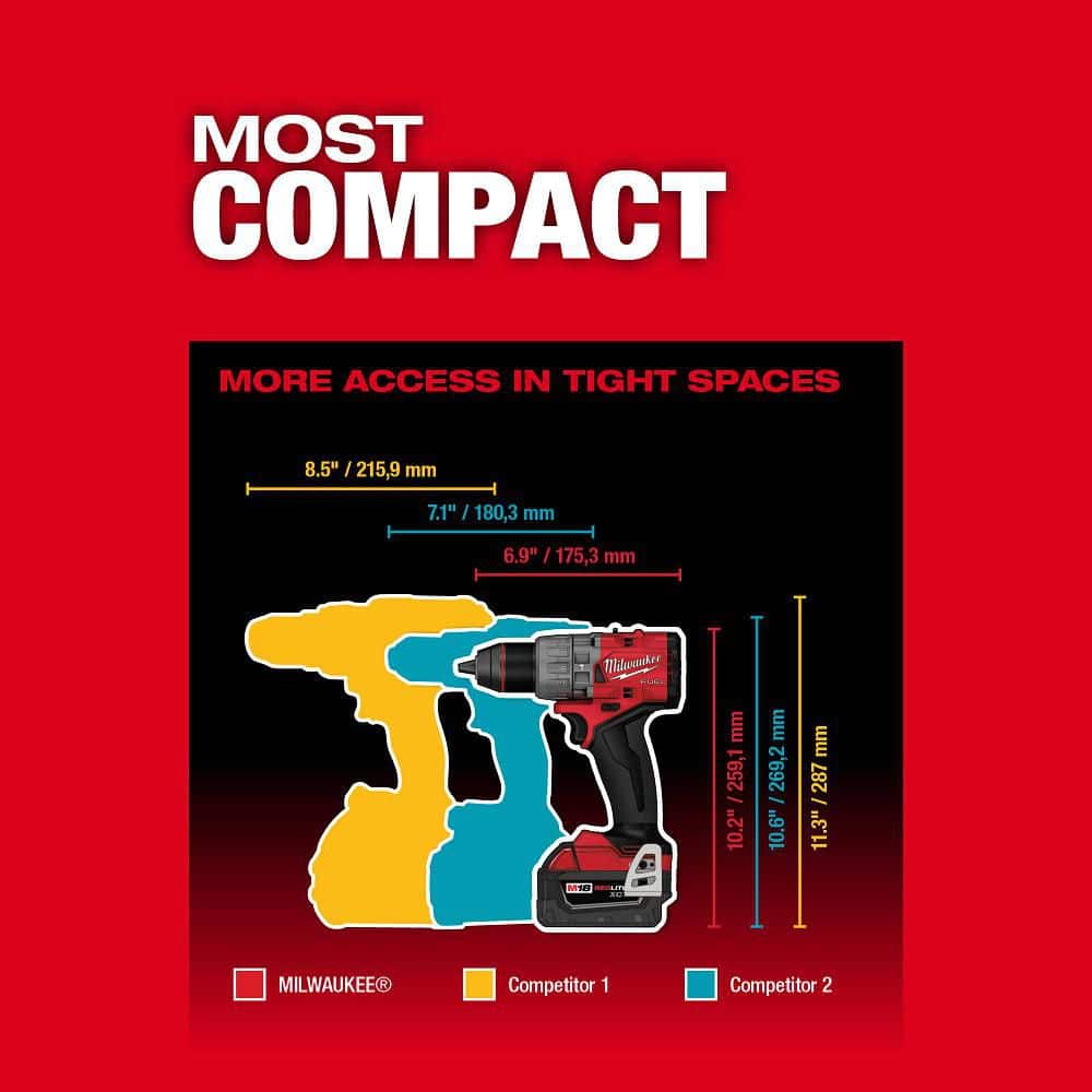 Milwaukee M18 FUEL 18V Lithium-Ion Brushless Cordless 1/2 in. Drill/Driver (Tool-Only) 2903-20