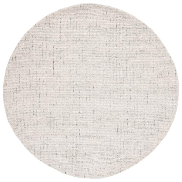 SAFAVIEH Abstract Ivory/Light Gray 4 ft. x 4 ft. Speckled Round Area Rug