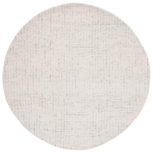 Abstract Ivory/Light Gray 6 ft. x 6 ft. Speckled Round Area Rug